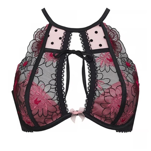 For Love & Lemons Zinnia High Neck Embroidered Floral Bra 36C NWT - Picture 5 of 5